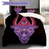 Satan Symbol Pattern Bedding,Quilt Set Quilt Cover Pillowcase Home Birthday Gift (1 * Duvet Cover + 2 * Pillowcase, Without Core)