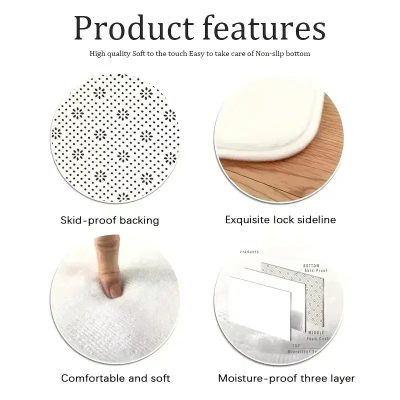 Cartoon Wishing Bottle Colorful Button Printed Carpet Retro Sewing Machine Printed Carpet Home Decoration Anti Slip Mat