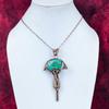 Malachite Gemstone Pendant Copper Wire Wrapped Pendant Handmade Antique Jewelry