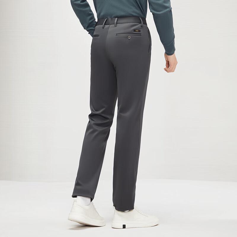 Septwolves Men's Silk Blend Slim Straight Business Casual Pants