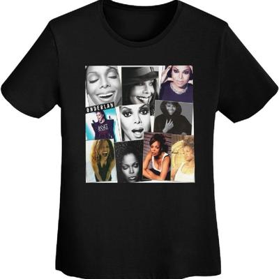 Camiseta Janet Music Jackson para Mujer de Algodón Rendimiento Básica Manga Corta Tops Camisetas Negro...