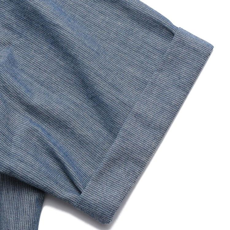 Emporio Armani Solid Color Square Neck Single-Breasted Short Sleeve Shirt Men Shirts Blue 6R1CA6-1DRLZ-0941
