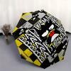 Badtz Maru,Kawaii Automatic Folding Umbrella Simple 8 Rib Design, Bright Cartoon Pattern, Durable Iron Frame, Suitable For Travel, Outdoor,