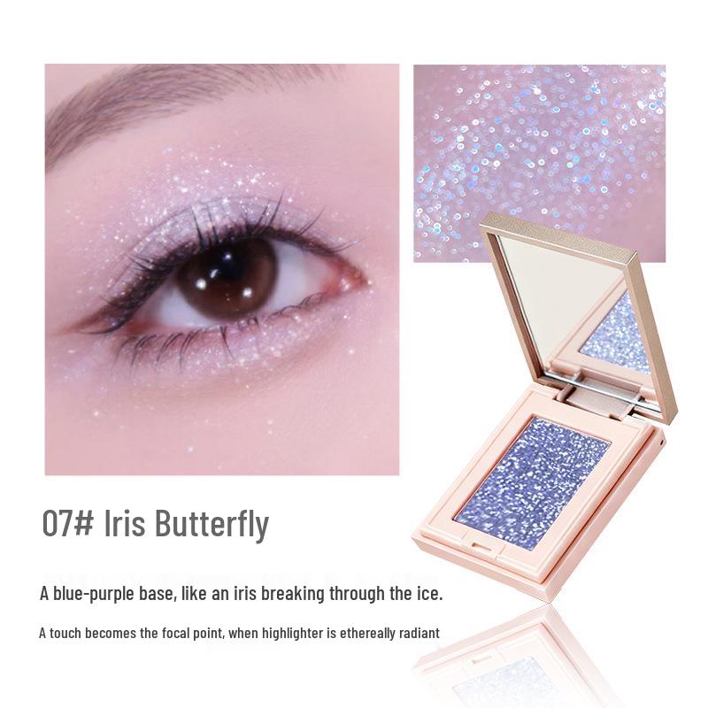 Novo Diamond Sparkle Eyeshadow & Blush: Melted Light Potato Mash, Multi-use Highlighter & Contour, Low Saturation