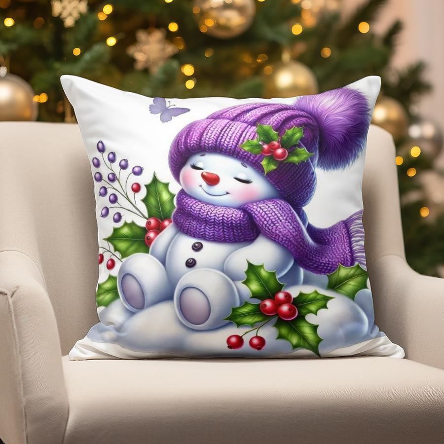 Home Decor Christmas Snowmen & Santa Pillows Suitable For Sofa Bedroom Car Pillow Cover Cushion Rectangular Back Cushion