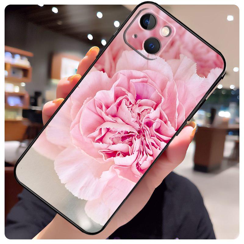 Elegant Pink Purple Peony Flower Case For iPhone 17 Pro Max 15 14 13 11 12 16 Pro Max mini 15 16 Plus 16e 17 Air Phone Cover