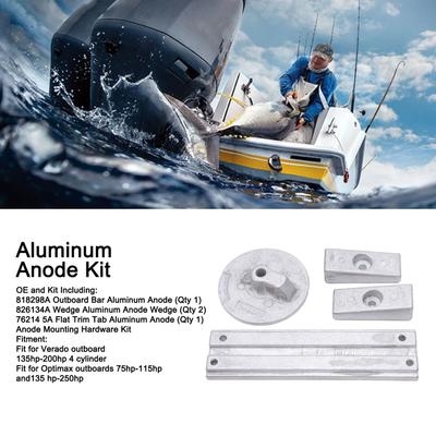 818298A 826134A Aluminiowy Zestaw Anodowy 818298A 826134A Odporna na rdzę Aluminiowa Anoda do Silnika Zaburtowego Verado Optimax Zestaw Anod Aluminiowych