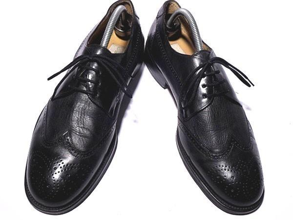 Spain Brand/Mezlan/Leather Wingtip Shoes/27.5/Black/Mckay Welt Dress/Business(USED)