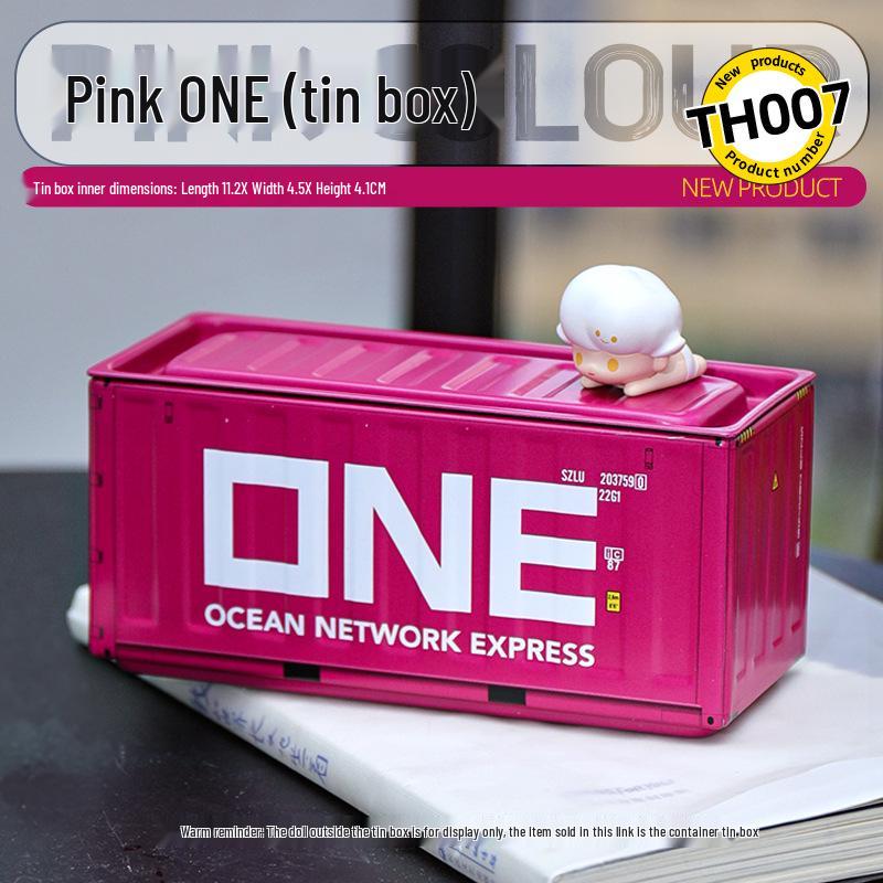 Miniature Tinplate Shipping Container Display Box for Figurines - Trendy Collectible Ornament & Storage Gift