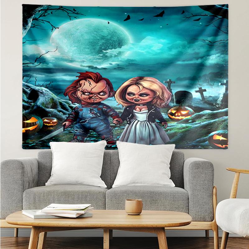 Chucky's Halloween Horror Tapestry Hanging for Bedroom,Livingroom, Playroom,Decor Art Room Wall Tapestry Holiday and Birthday Gifts