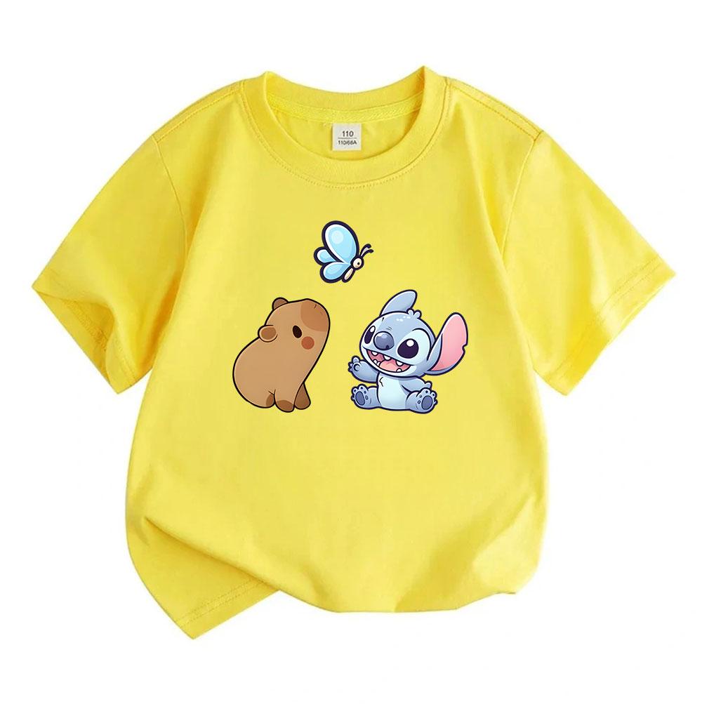 Kids Boys Girls 100% Cotton Crew Neck Short Sleeve T-Shirt C