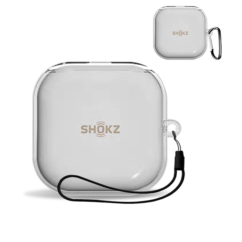 

For Shokz Openfit 2 case protective case cover [KONXISA] TPU clear wireless earphone case easy to wear Impact resistance waterproof dustproof Washable