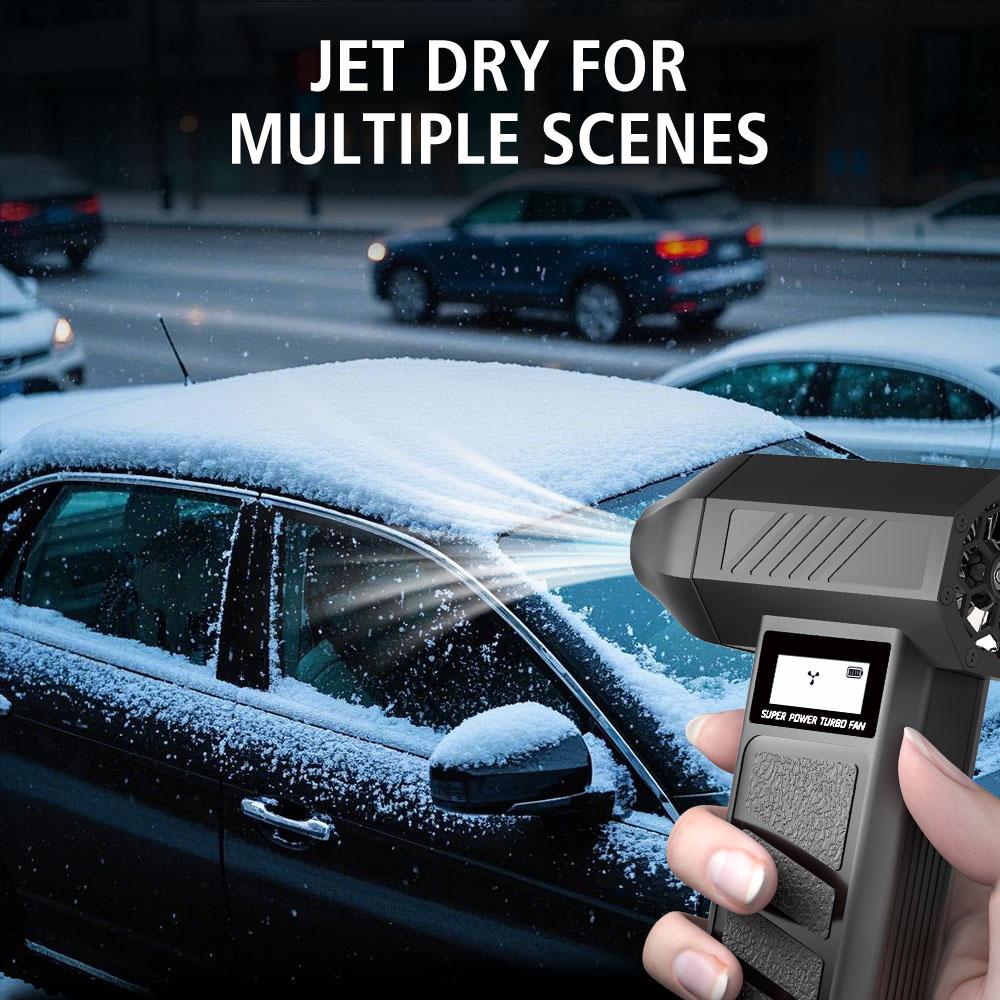 Turbo Jet Fan Gears Adjustable Car Blowing Snow Portable Type C Charger Electric Air Duster Car Accessories Cleaning Blower Tool