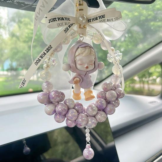 Compatible Bubble Temperature Car Mirror Bow Decoration Gift