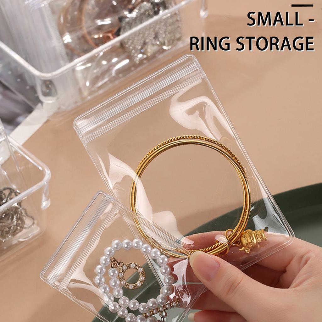 Transparent Storage Bag Earrings Necklace Hand Jewelry Box Portable Earrings Ring Storage Bag