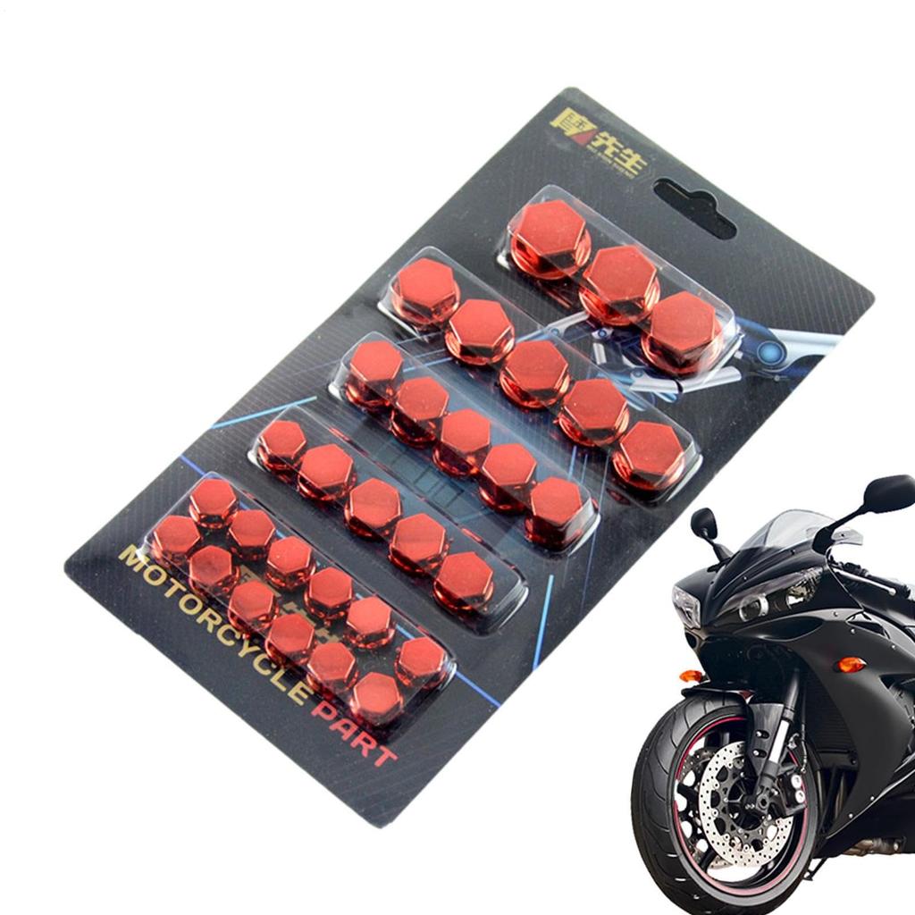 Motorcycle Engine Head Cover Bolt Caps | Set of 30 Decorative Bolts Heads |