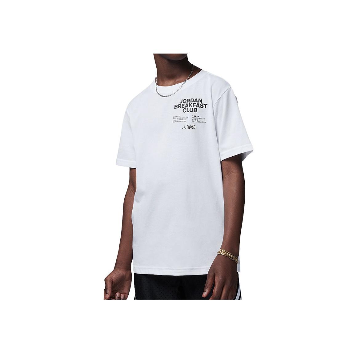 

Jordan Letter Print Crew Neck Short Sleeve T-Shirt Kids tops White FB1619-100 L