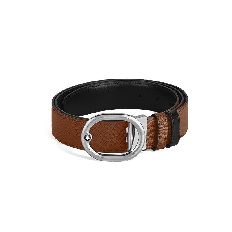 

Montblanc Men s Reversible Leather Belt with Oval Buckle