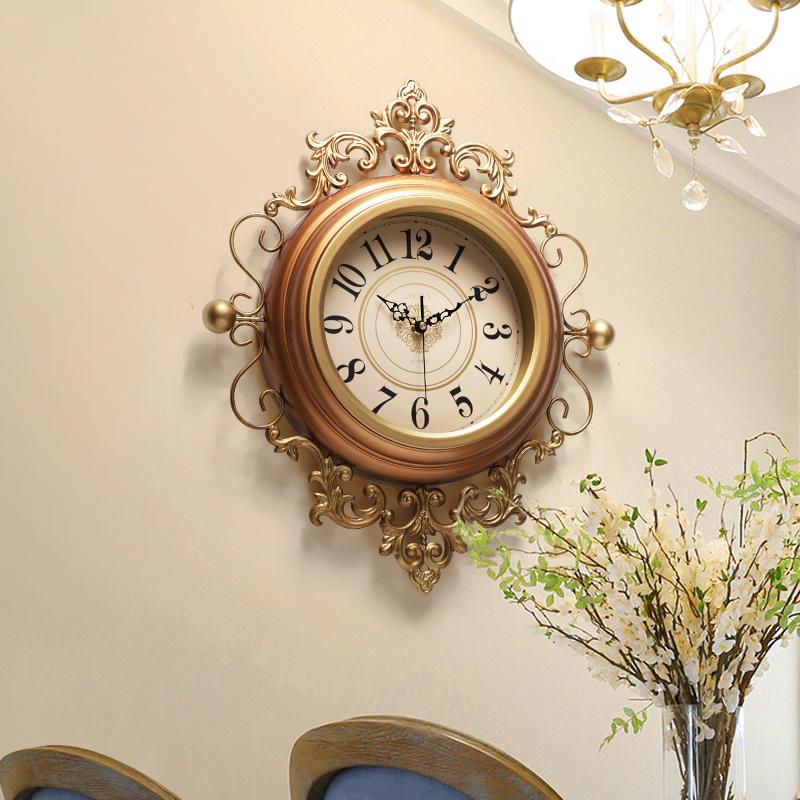 American Style Living Room Wall Clock Restaurant Digital Clock Vintage Corridor Mural Watch Mute Quartz Clock Home Decor Items