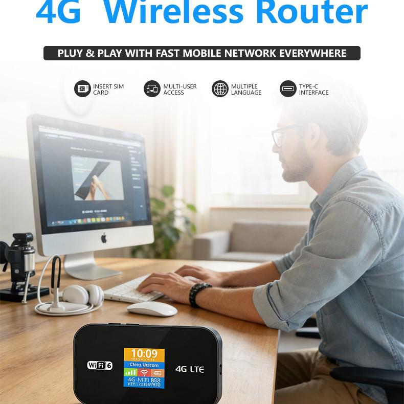 4G Portable WiFi Router with SIM Card for Europe and Southeast Asia