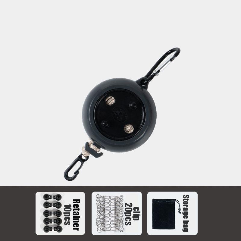 8M Portable Travel Clothesline Cord with 20Pcs Windproof Clothespins