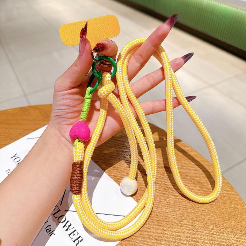 

1 Piece Cartoon Doll Long Crossbody Can Be Carried On The Back Outdoor Hiking Straps Hand-Woven Phone Case Lanyard