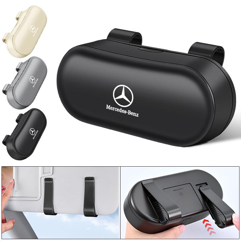 Car Sun Visor Glasses Box Portable Sunglasses Eyeglass Case for Mercedes Benz B/C/E/S Class A Class C200L GLC GLK CLA GLA W201