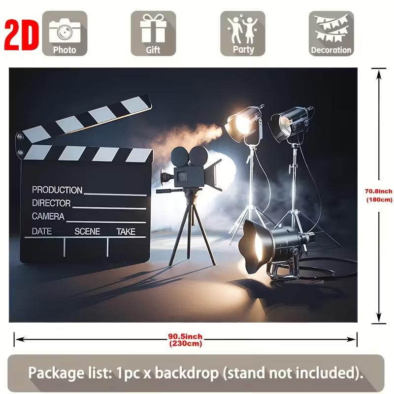 Movie Lover Tapestry Vintage Film Crew Wall Art for Bedroom & Home Theater