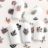 4Pcs Nail Art Slider Black Green Leaves Colorful Flowers Butterfly Spring Summer Nail Simple Designs Nail Art Stickers