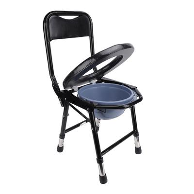 Bedside Commode Toilet Chair Sturdy Folding Frame Height Adjustable Stainless Steel Anti Slip Bedside Potty Chair for Pregnant Women Elderly