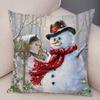 50 Style Merry Christmas Cushion Cover Decor Cute Cartoon Santa Claus Snowman Pillow Case Soft Plush Pillowcase for Sofa Home