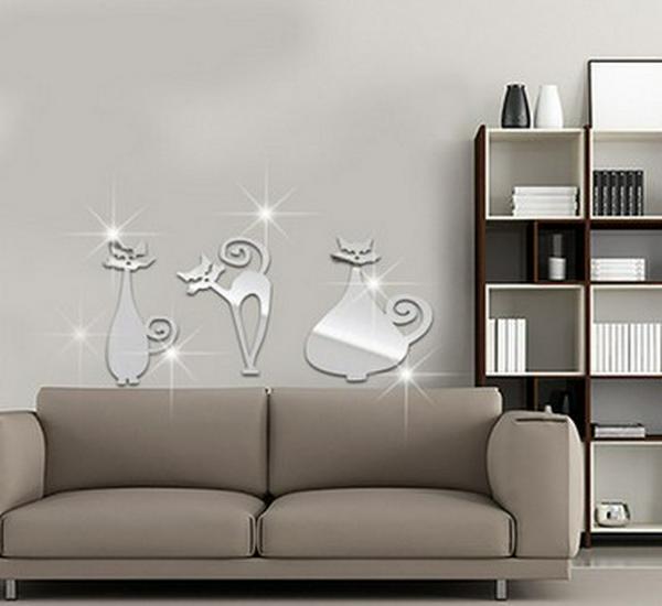 

JM025-031 Три котенка 3D глянцевые зеркальные наклейки