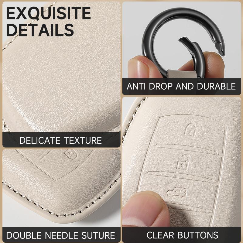Genuine Leather Car Key Case Cover Key Bag For Vw Volkswagen Golf 8 Mk8 Id.3 Id.4 Cupra Skoda Octavia A8 Protect Set Accessories
