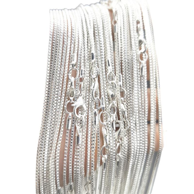 10/20/50pcs Silver Plated 1.2mm Clavicle Chain Necklaces for Women Men Fashion DIY Necklace Chain Accessories GZW