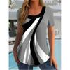 Comfortable Tee Crew Neck Short Sleeve Fashion Women's Simple Short Sleeve Crew Neck T-Shirt 3D Simple Color Printing Tops