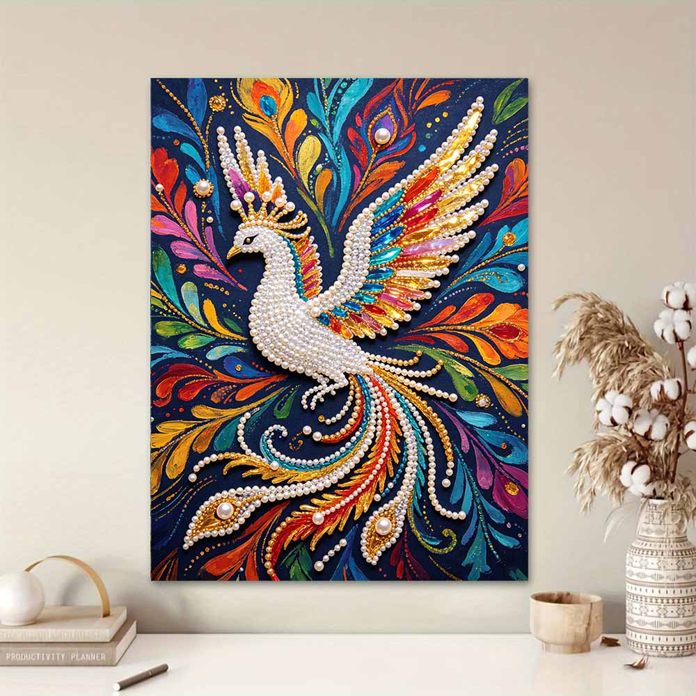 5D Pearl Kit Majestic Peacock Pattern DIY Gemstone Art Relaxing Handmade Ornament Home Wall Desktop Decoration for Beginners