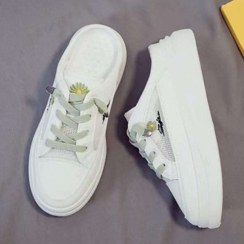 Small fresh flowers summer new single mesh breathable mesh shoes versatile sandals sandals wear thin slippers