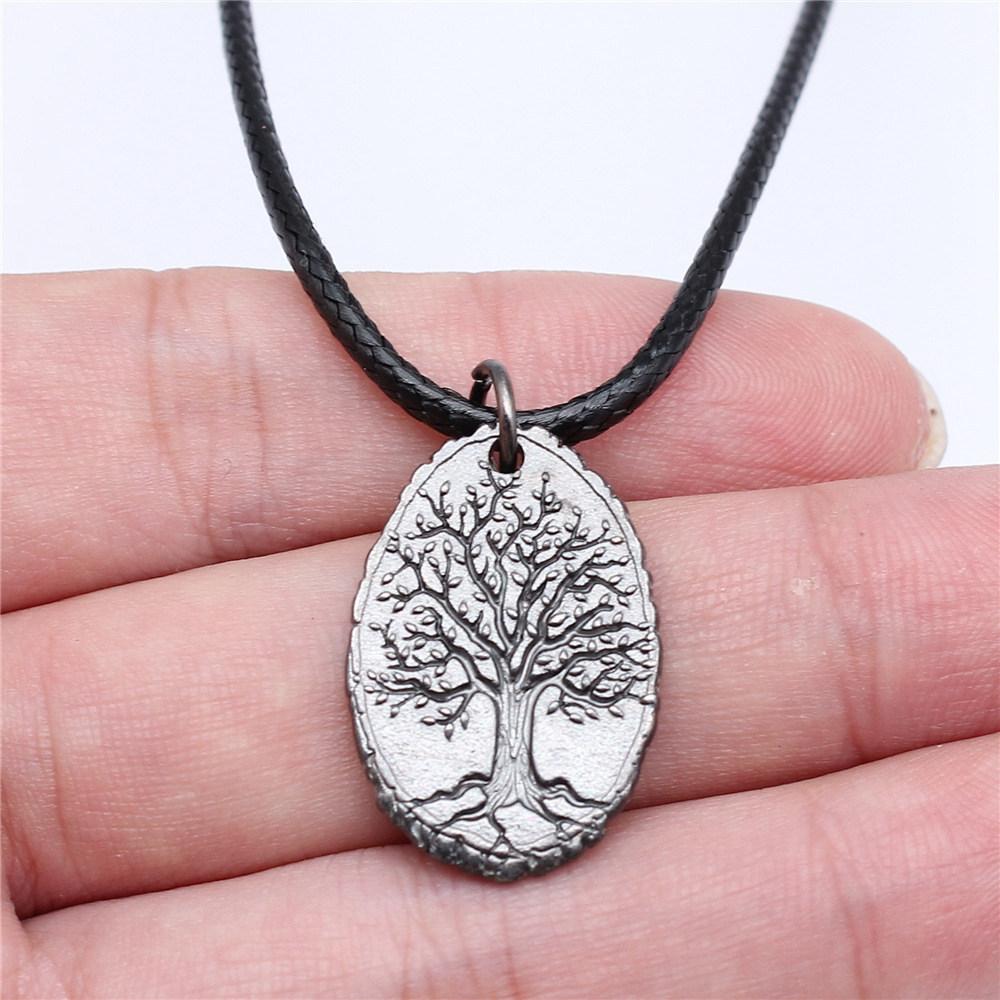 Tree of Life Nature Growth Pendant Antique Bronze Metal Daughter Choker Necklace Trendy Gift