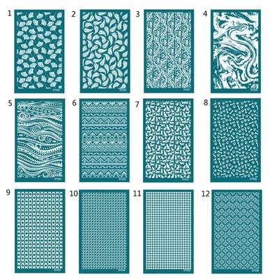 Silk Screen Stencils for Clay Leaf Geometric Reusable Silkscreen Print for DIY Printing On Clay and Other Jewelry Clay