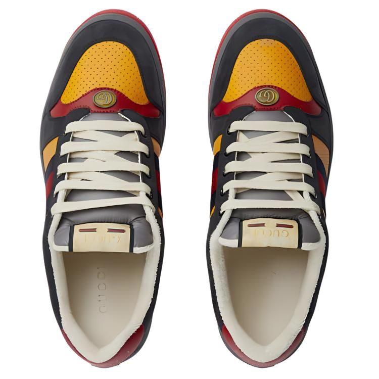 Gucci Screener Distressed Shoes Lace Up Low Top Stylish Skateboarding Shoes Men's Black 708296 0YIA0 1065