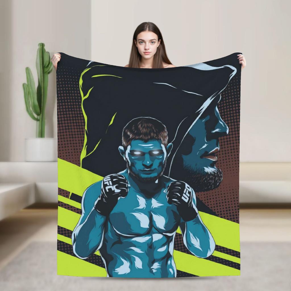 Khabib Nurmagomedov Blanket Quality Soft Throw Blanket Spring Picnic Bedroom Aesthetic Bedspread