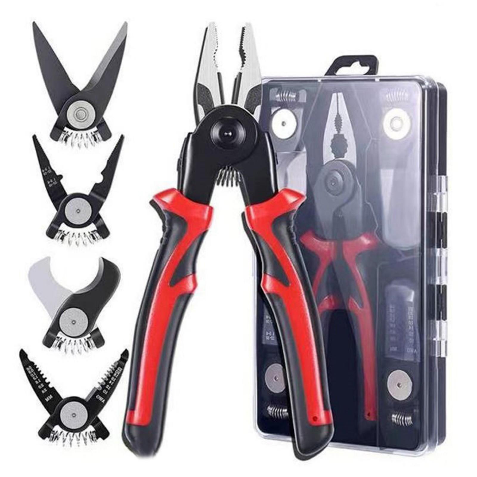 

Набор инструментов 5 в 1 универсальный сверхпрочный Многофункциональные плоскогубцы Портативный ручной ящик для инструментов Общий ремонт Отвертка Плоскогубцы