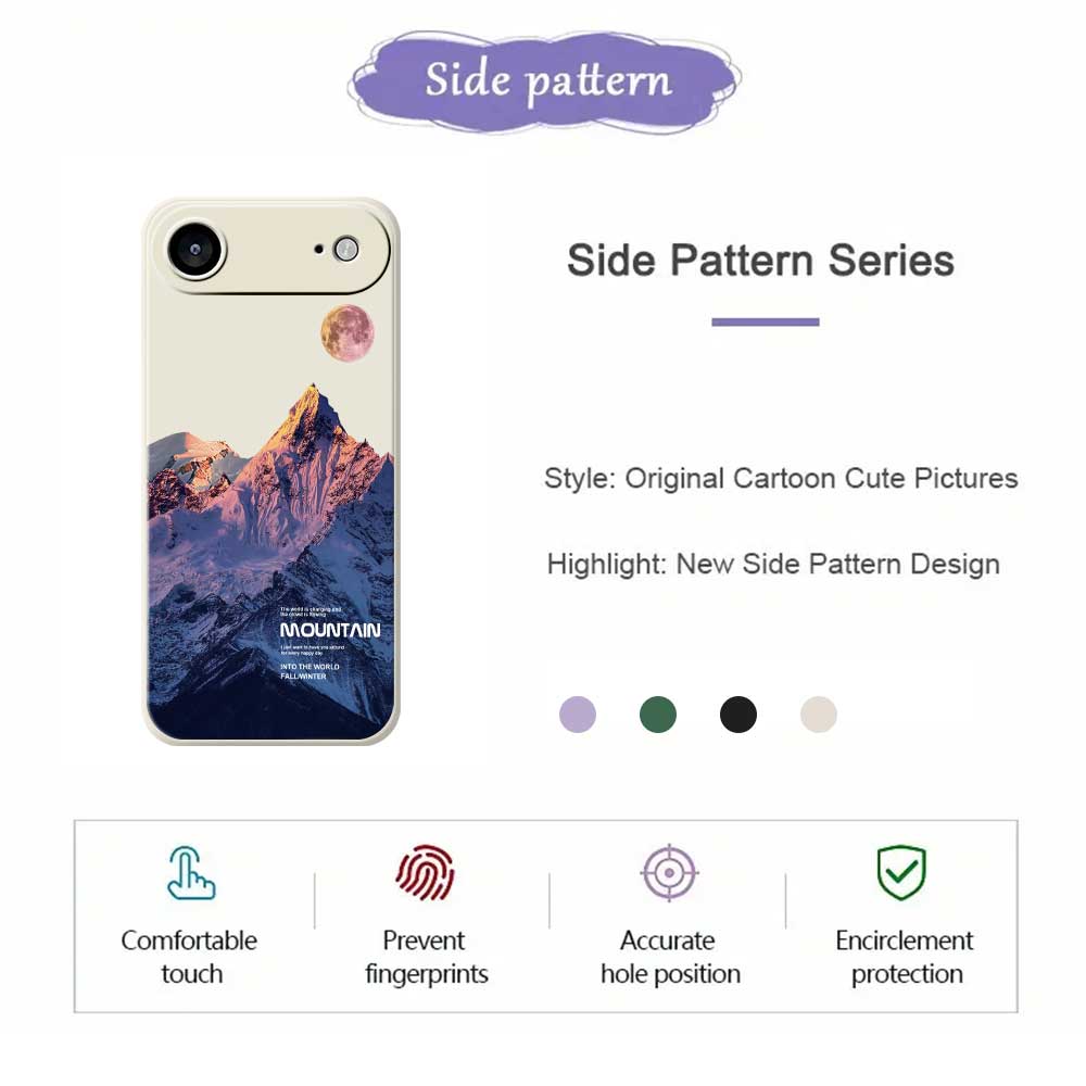 For iPhone 17 Air Case Blue Snow Mountain Pattern Printing Straight Edge TPU Phone Back Cover