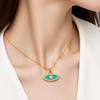 European and American New Creative Turkish Evil Eye Oil Drop Necklace Vintage Simple Elegant Micro Inlaid Evil Eye Collarbone Chain