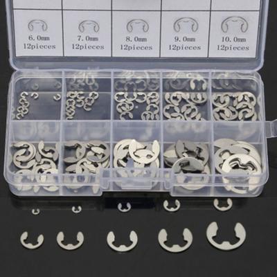 120 Adet Çeşitli 1.5 2 3 4 5 6 7 8 9 10mm Paslanmaz Çelik E-klips Segman Kiti