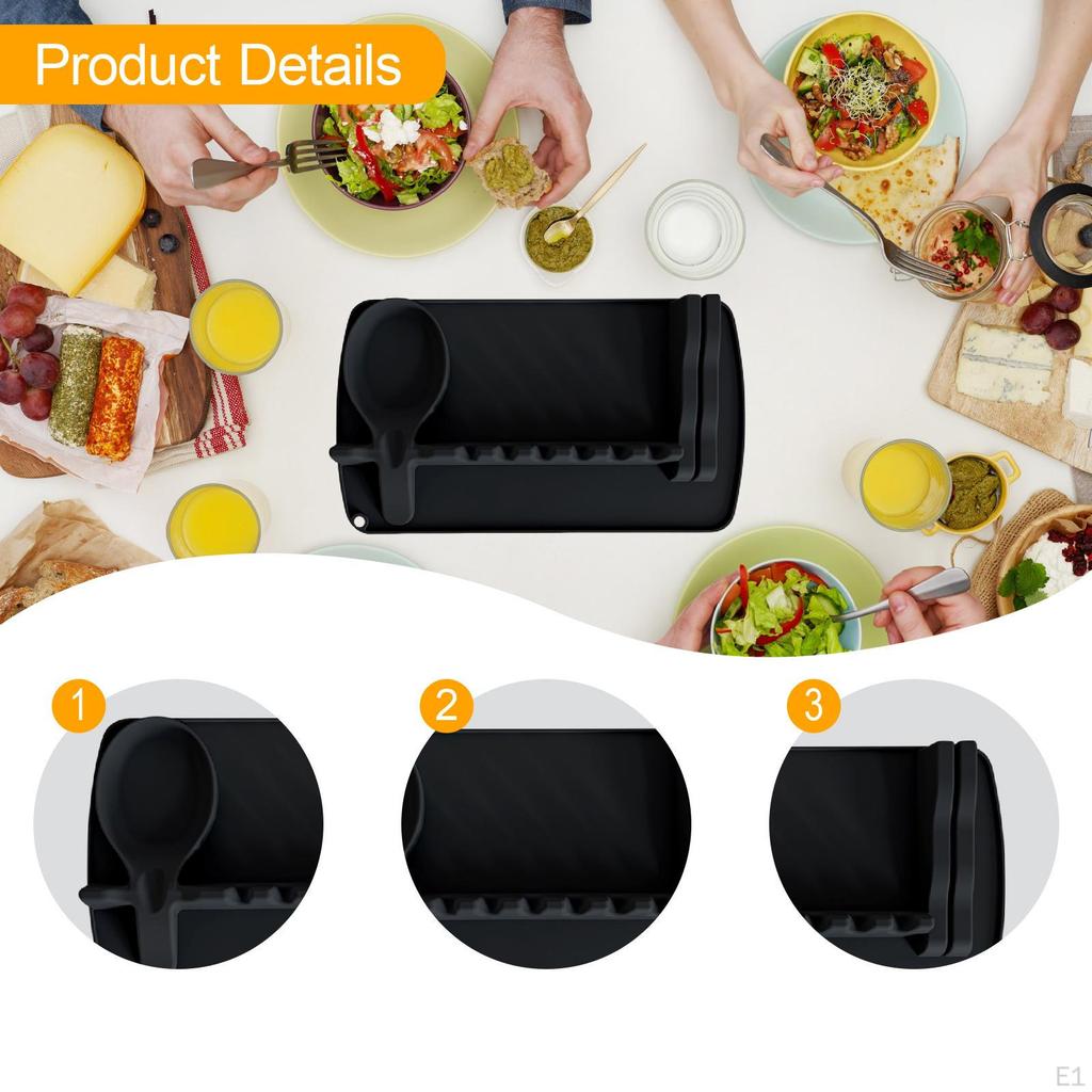 Silicone Utensil Rest Spoon Holder for Stove Individual Slots