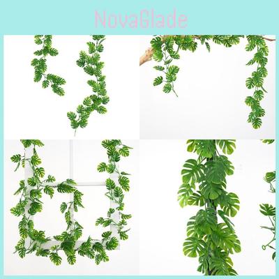 Faux Plant Monstera Deliciosa Liebm Vines Wall Hanging With Silk Flowers For Wedding And Restaurant Interior Decor