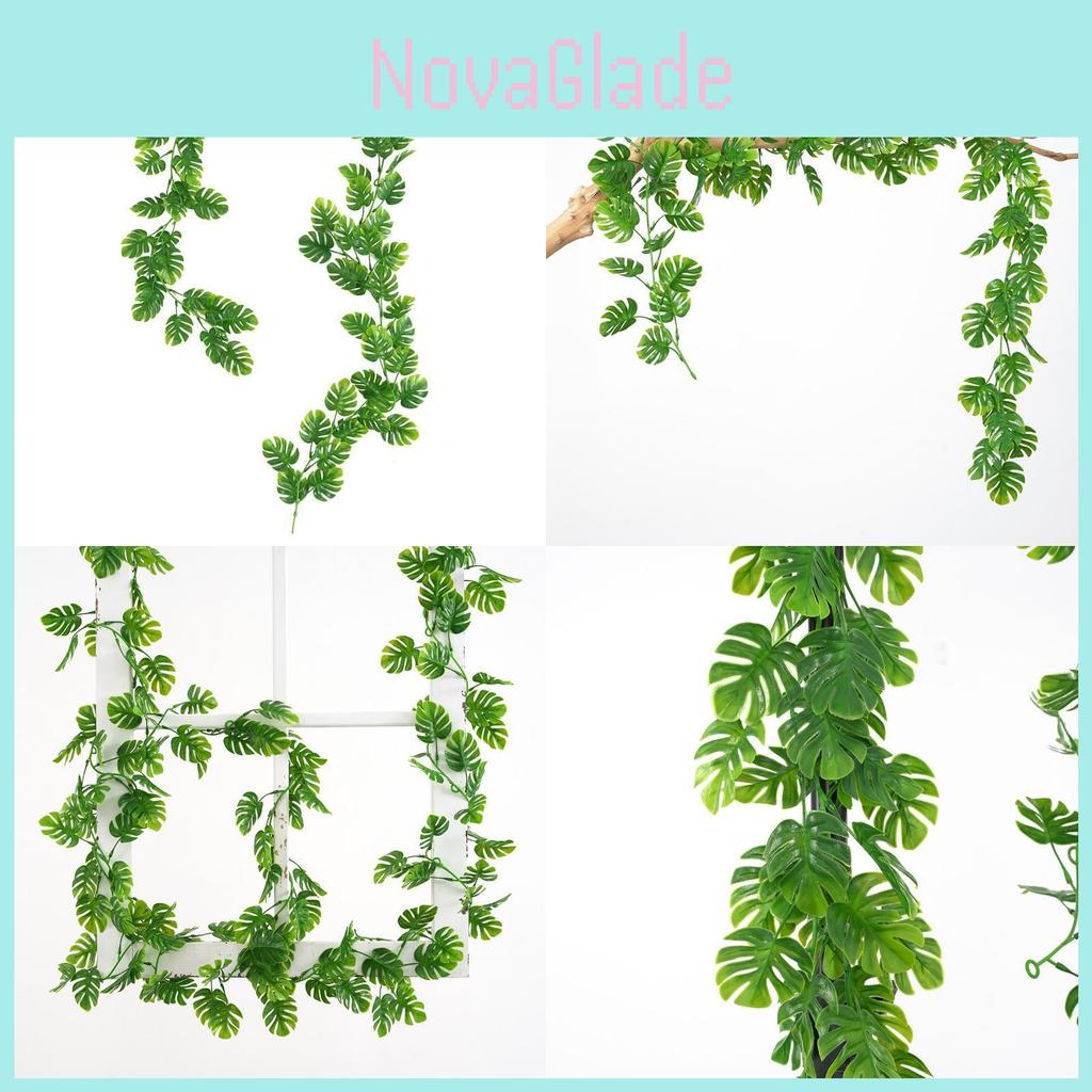 Faux Plant Monstera Deliciosa Liebm Vines Wall Hanging With Silk Flowers For Wedding And Restaurant Interior Decor