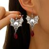 Halloween Themed Bat And Spiders Drop Earrings Gothic Styles Jewelry For Women Alloy Fashion Accessory