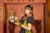 Clearstone INAZUMA Oni Girl Cosplay Costume Halloween Setsubun Maid Oni Outfit for Women Yellow